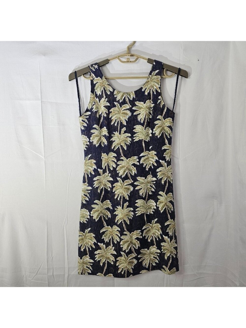 Pineapple Moon Silk Top Womens Small Tank Sleeveless Palm Tree Beach Hawaiian